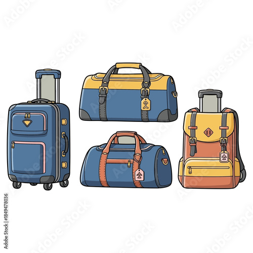Collection of travel bags and luggage