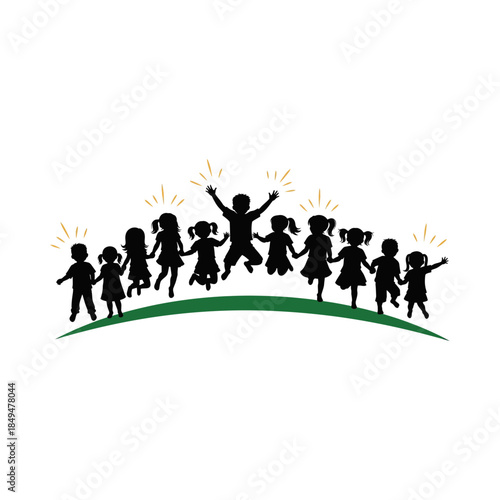 Silhouettes of soldiers marching