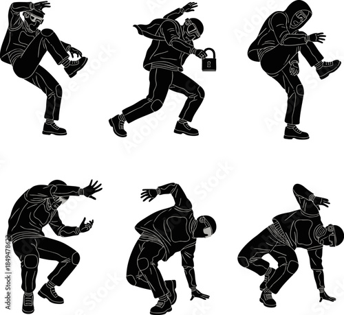 Person Tripping and Falling Silhouette