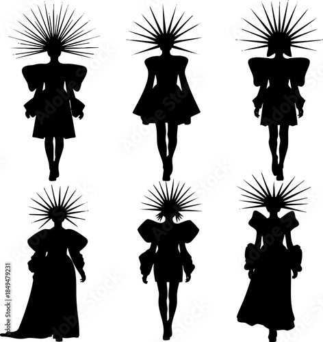 Fantasy Female Silhouette with Elaborate Costume