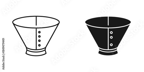 Black and White Pet Cone Collar Outline and Solid Fill