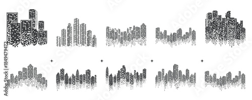 Skyline City Silhouette Set