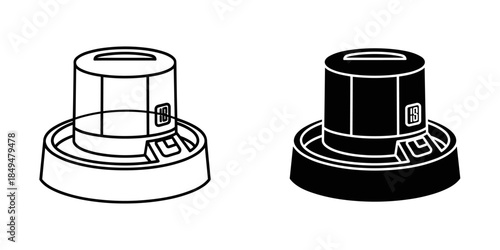 Black and White Spray Can Nozzle in Line and Solid Fill Styles