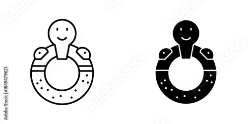 Two baby rattle toys in white and black with smiling faces