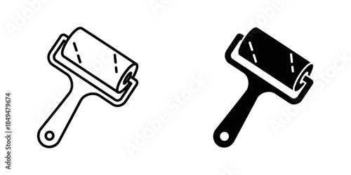 Two Lint Rollers One Outline One Silhouette cleaning tool