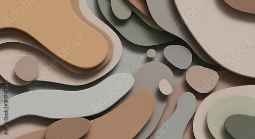 Subtle chromatic waves composition with organic forms, modern background