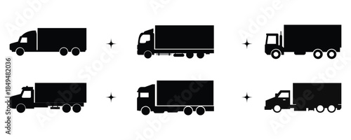 Truck Lorry silhouette set