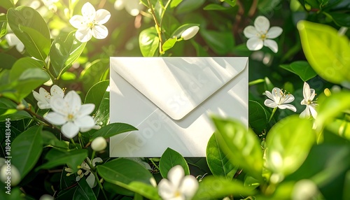 blank card with flowers