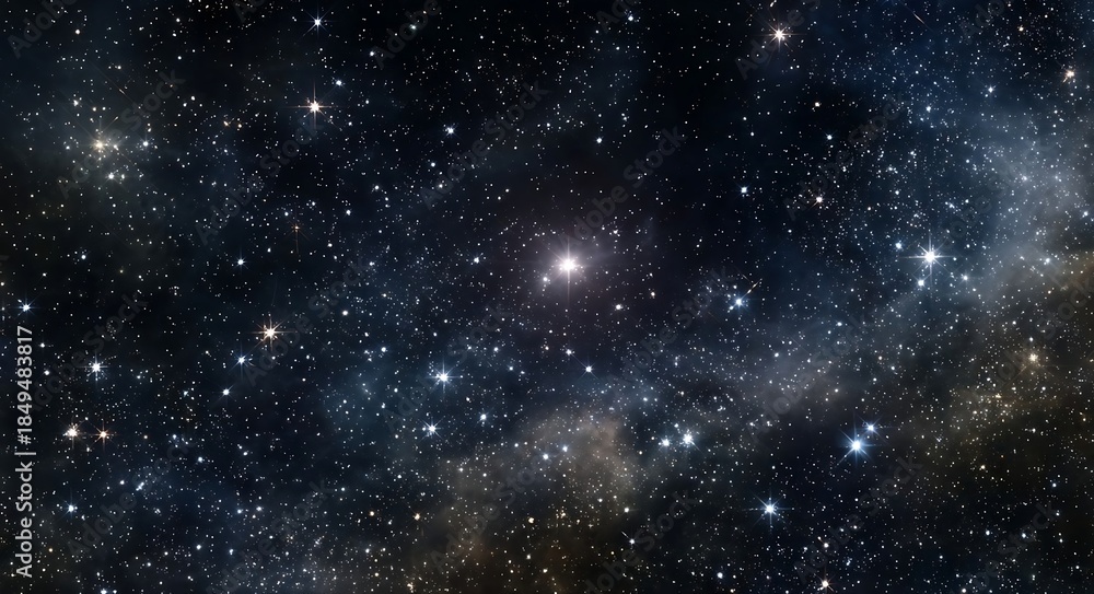 Naklejka premium Stunning starry night sky with bright stars and cosmic clouds