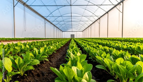 vegetables growing in a greenhouse