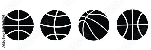 Basketball ball set. Isolated basketball ball on white background