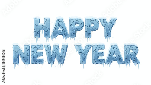 ice letters isolated on white background