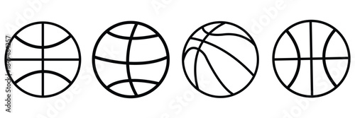 Basketball ball set. Isolated basketball ball on white background