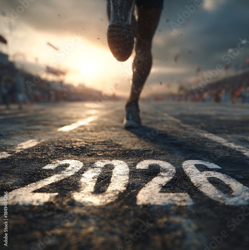 Wallpaper Mural Runner sprinting into 2026 with determination and speed on track Torontodigital.ca