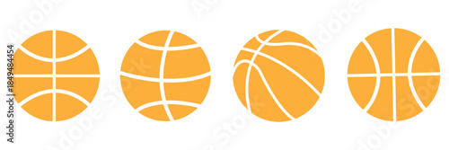 Basketball ball set. Isolated basketball ball on white background