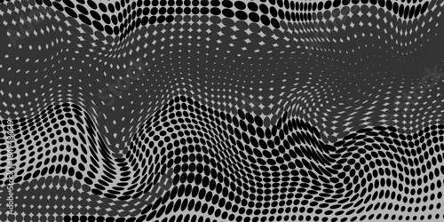 dynamic black ink splatter and halftone pattern texture Grunge-inspired abstract torn white and black halftone pattern background