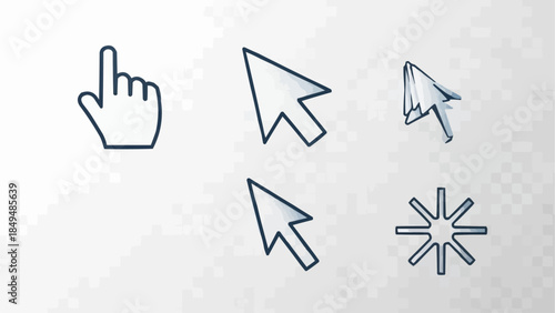 Collection of Computer Mouse Cursors and Pointer Icons.