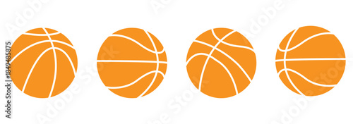 Basketball ball icons set. Basketball ball isolated icon. Black basketball symbols. Vector illustration.