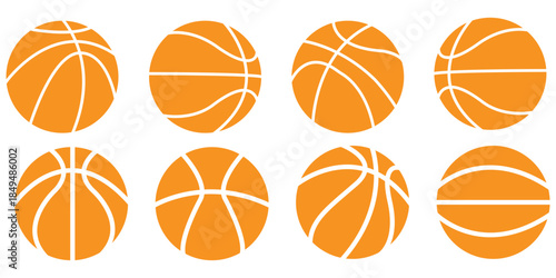 Basketball ball icons set. Basketball ball isolated icon. Black basketball symbols. Vector illustration.