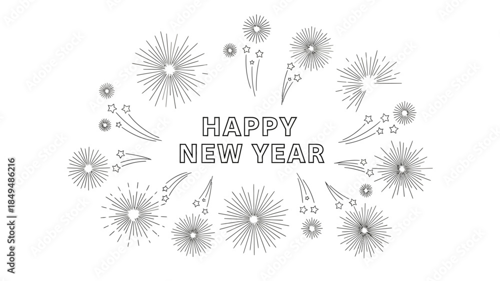 Obraz premium happy new year with snow 