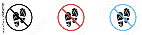 No footprint sign icon vector. Do not step, walk here symbol. vector illustration.