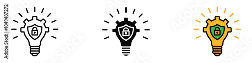 Patent and intellectual property icon vector. Secure idea and innovative solution symbol. vector illustration.