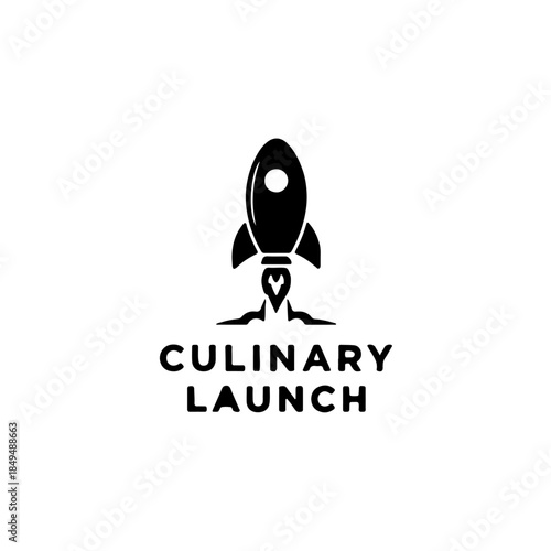 Culinary launch rocket logo isolated on transparent background