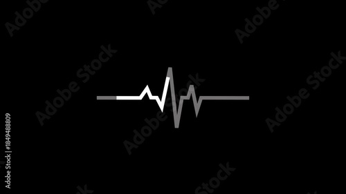 Heartbeat Pulse Line Animation with ECG Monitor Alert Signal and Medical Heart Rate Rhythm Motion Graphics