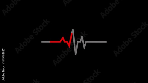 Heartbeat Pulse Line Animation with ECG Monitor Alert Signal and Medical Heart Rate Rhythm Motion Graphics