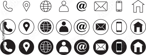 Business card icon set