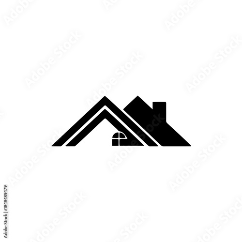 Abstract house roof icon isolated on transparent background