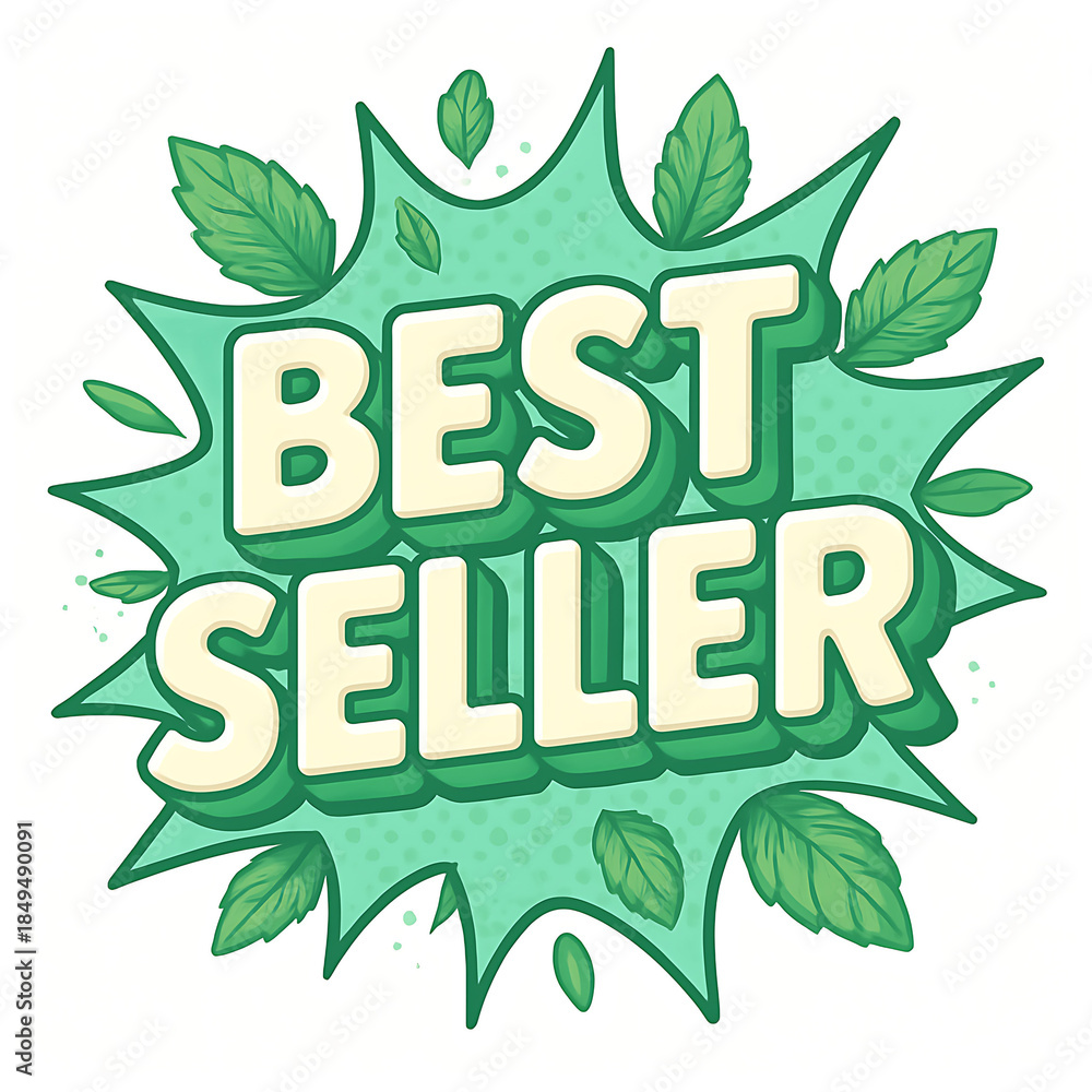 Fototapeta premium Best Seller Green Organic Product Label Design.