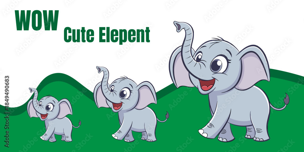 Fototapeta premium Vector elepent animals background design