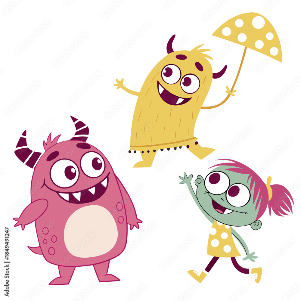 Obraz premium funny monsters with speech bubble