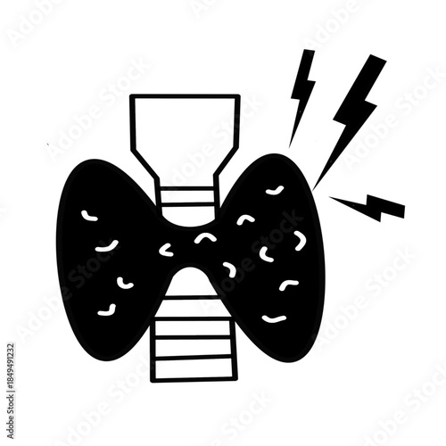 thyroid issue imbalance problem symbol medical black silhouette.eps