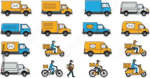 Delivery Vehicles A Comprehensive Vector Set for Modern Logistics