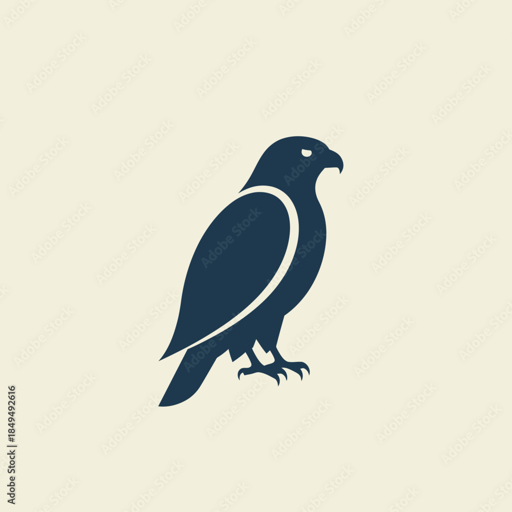 Obraz premium Silhouette of a majestic falcon bird with detailed feathers, symbolizing freedom and power