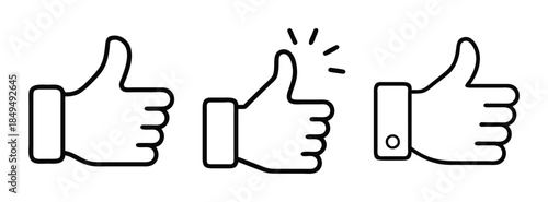 Thumbs Up Icons, Like Buttons, Hand Gestures, Approval Symbols, Social Media Graphics