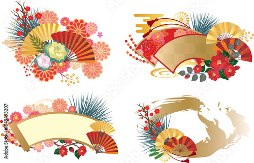 正月飾り　年賀素材