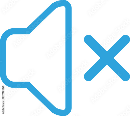 ミュート・消音スピーカーのフラットアイコン