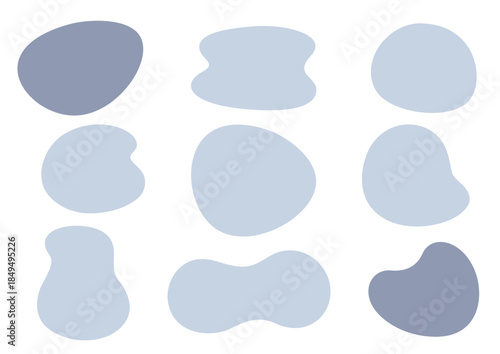 柔らかな曲線で描いた不定形シェイプの背景パーツセット/レイアウトに使える抽象図形素材