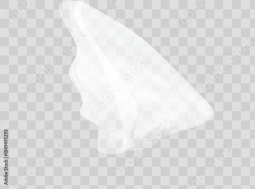 Different shapes curtains on transparent background. Vector illuatration. Cloth curtain with fold isolated on transparent background. Hanging silk fabric for window.