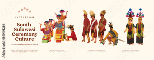 Isolated Indonesian South Sulawesi culture asset illustration