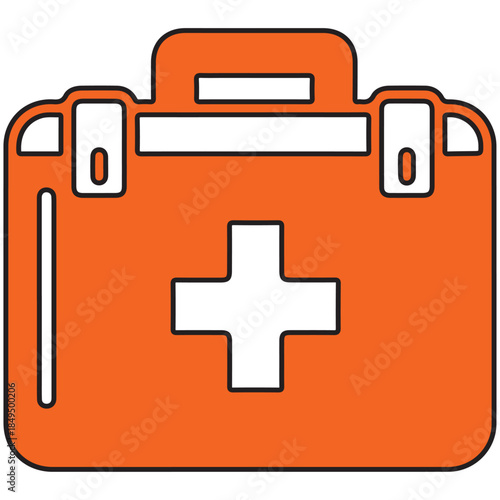 First Aid Kit Flat Vector Icon for Medical Emergency Application.