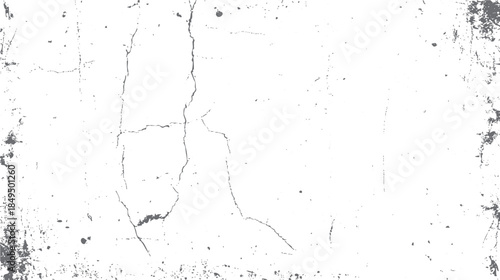 White textured background with grey cracks and speckles showing signs of age and wear grunge