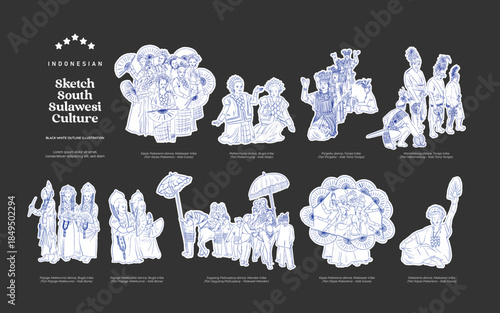 Isolated Indonesian South Sulawesi cultural asset illustration