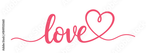 A calligraphic representation of the word 'love' alongside a heart, depicted as a continuous line drawing on a white background.

