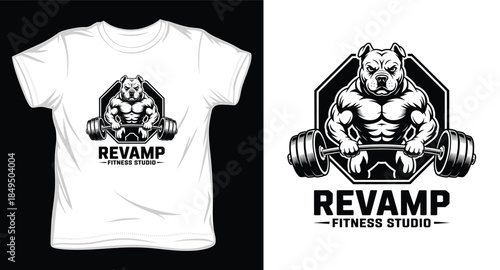 revamp fitness graphic victor art t-shirt design print template