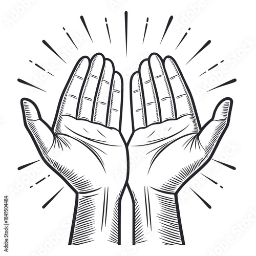 A pair of hands cupped together in a gesture of prayer or supplication