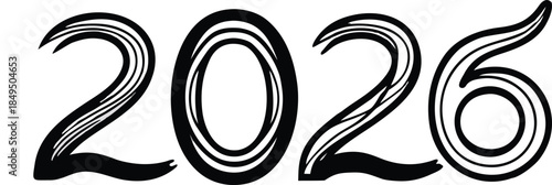 2026 numerals formed from smooth river driftwood pieces, natural wooden typography sculpture isolated on white background, eco friendly rustic design symbolizing organic art, calm minimal aesthetic